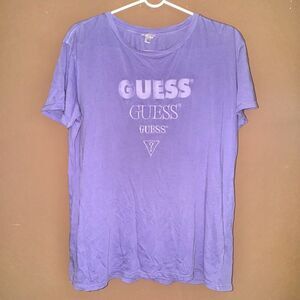 GUESS Originals Women's Purple Short Sleeve Tee - Size Small